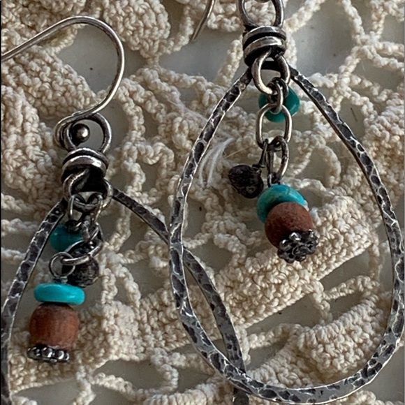 Early SILPADA Drop Turquoise and Sterling Silver Earrings - Picture 3 of 5